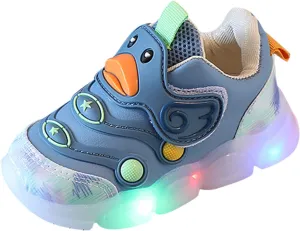 Mesh Cute Pattern Light Up Sneaker for Toddler Baby Girls Breathable Cozy Led Sport Shoes Infant First Walking Shoes