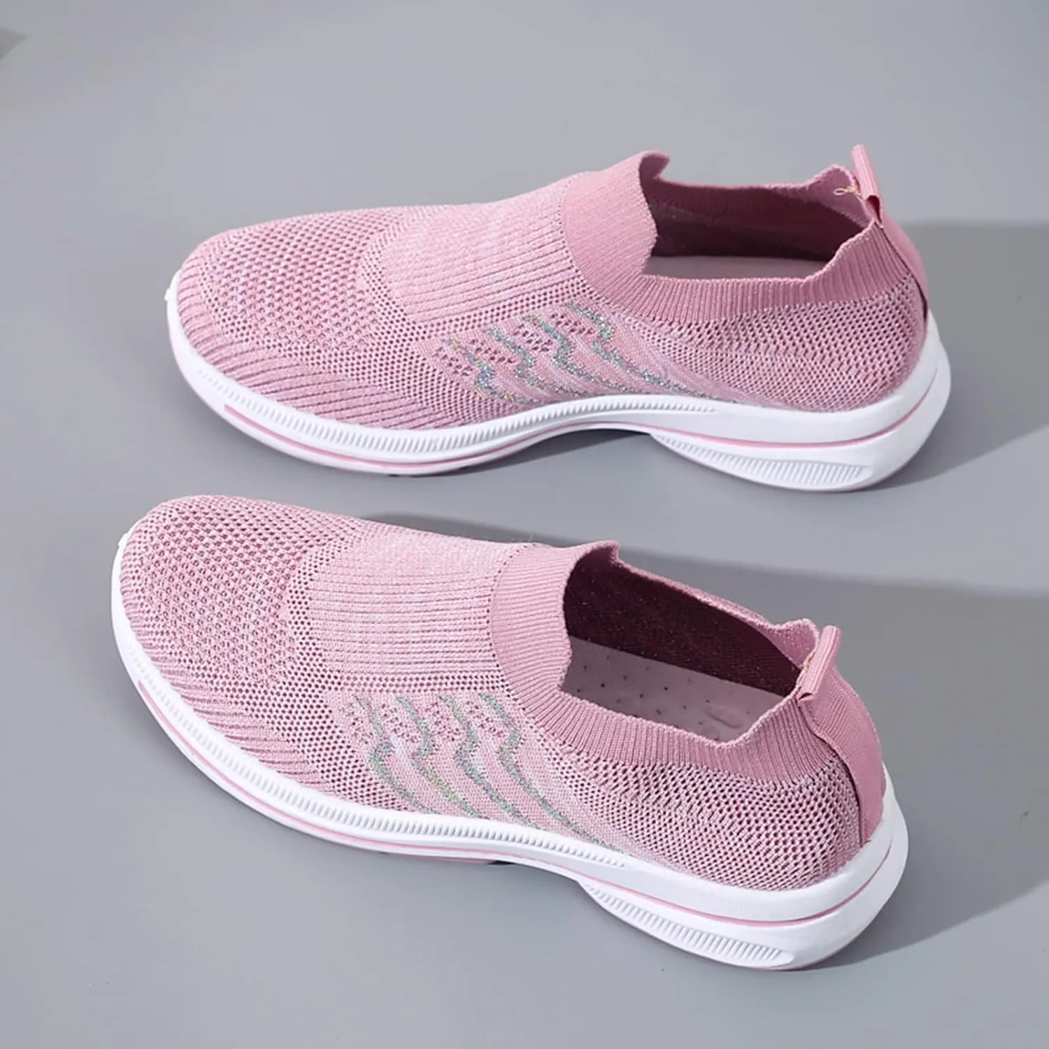 Mesh Running Leisure Sport Casual Flat Shoes Outdoor Trainer Fitness Breathable Shoes Women Glitter Woman Sneakers