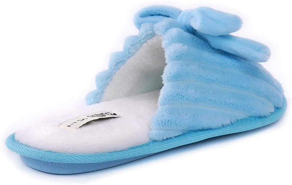 Millffy Women’s Cute Comfy Fuzzy Knitted Memory Foam Slip On Big Wave Stripe House Slippers Indoor