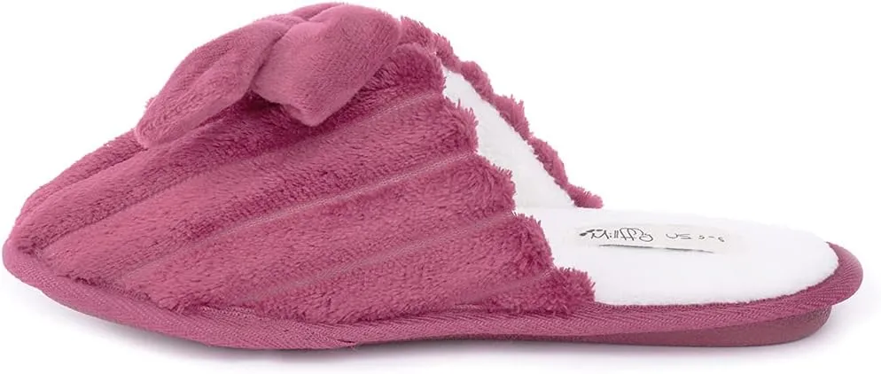 Millffy Women’s Cute Comfy Fuzzy Knitted Memory Foam Slip On Big Wave Stripe House Slippers Indoor