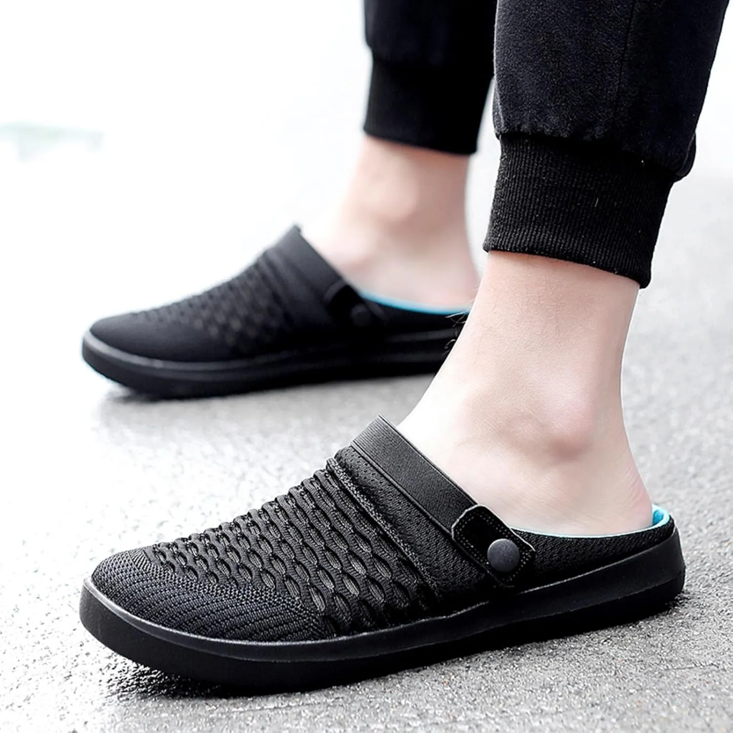 Mmoneyake Mules Clogs for Women Unisex Garden Clogs Shoes Breathable Summer Orthotic Walking Slippers Mesh Slippers Non-Slip Outdoor Beach Sandals Quick Drying Sandals Open Back Slip On Shoes