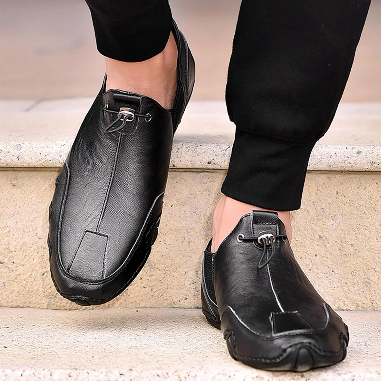 New Spring Men's Daily Sports Leather Comfortable Lightweight Casual Shoes Narrow Mens Shoes
