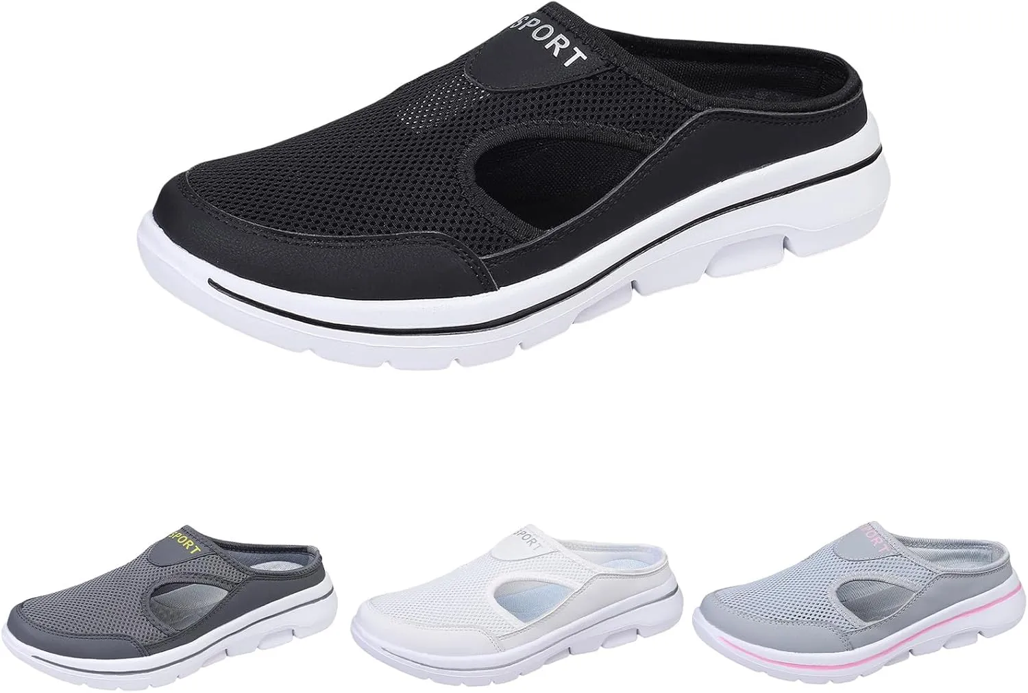 Non-Slip Walking Shoes for Mens&Womens Comfort Breathable Support Sports Sandals Slip On Orthopedic Diabetic Mules Breathable Slippers Closed Toe Slides