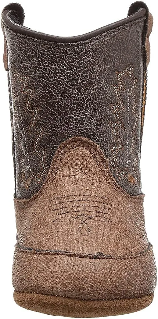 Old West Baby-Girl's Poppets Leather Boots with Velcro Closure
