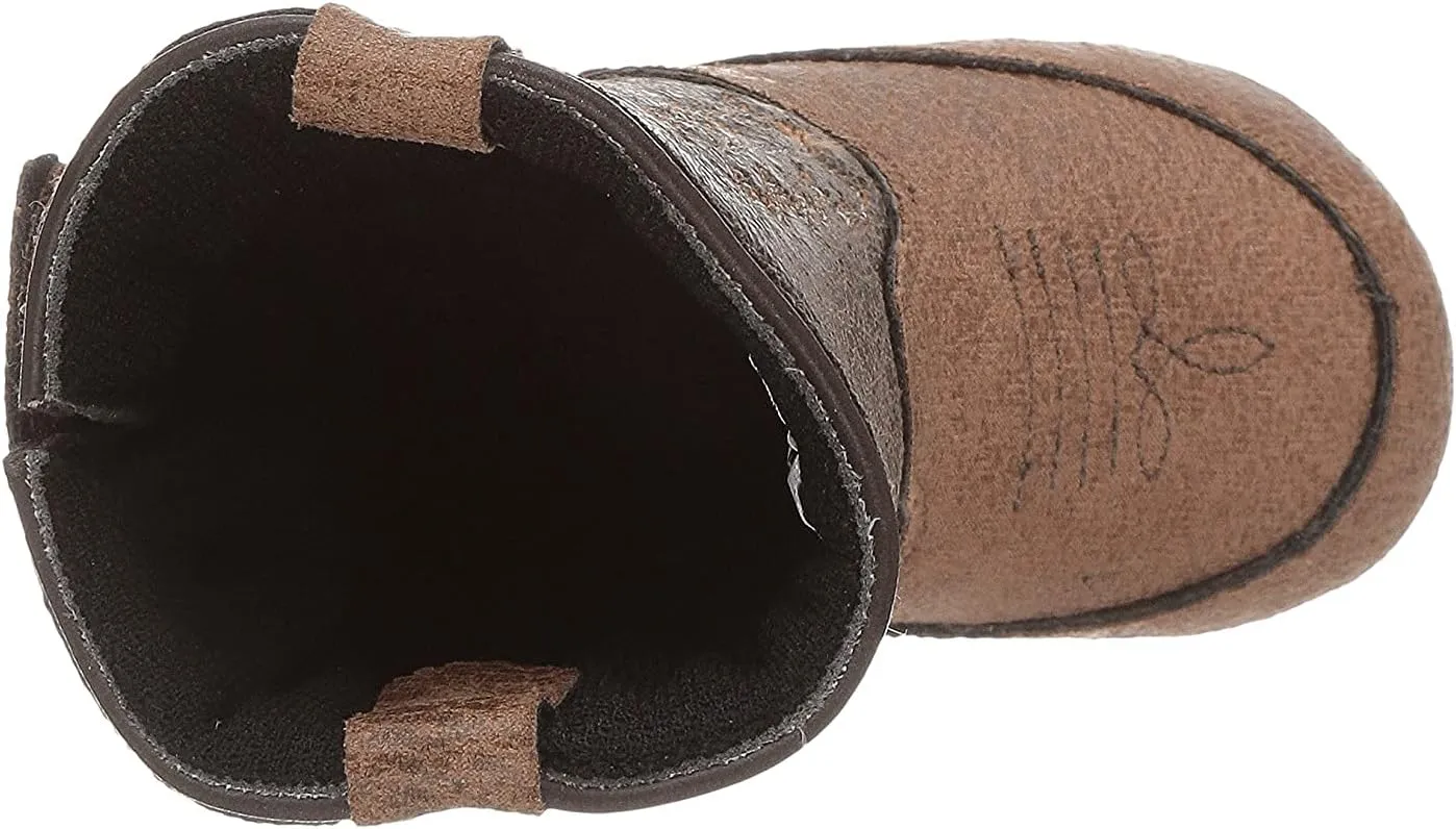 Old West Baby-Girl's Poppets Leather Boots with Velcro Closure