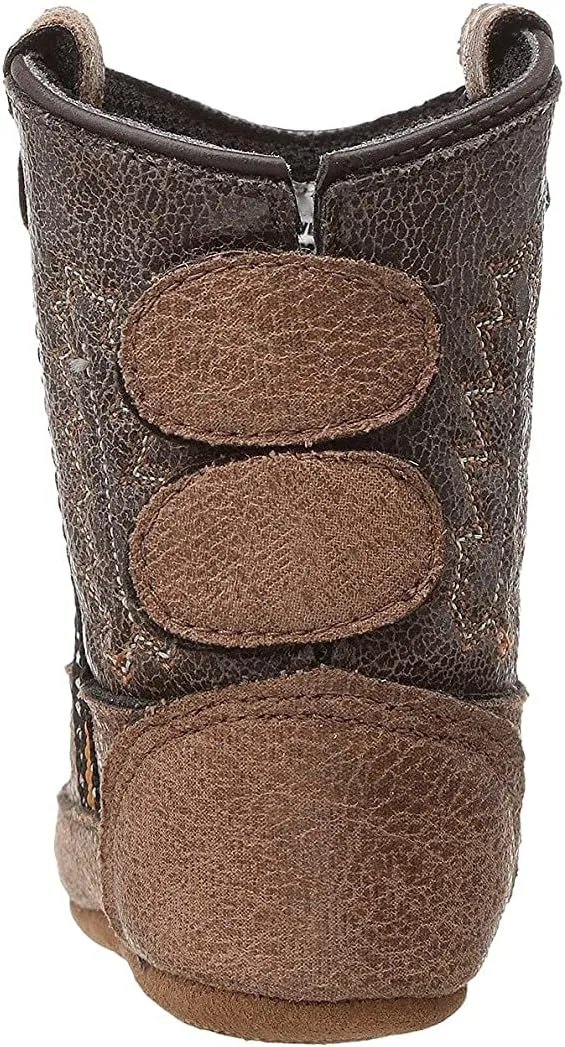 Old West Baby-Girl's Poppets Leather Boots with Velcro Closure