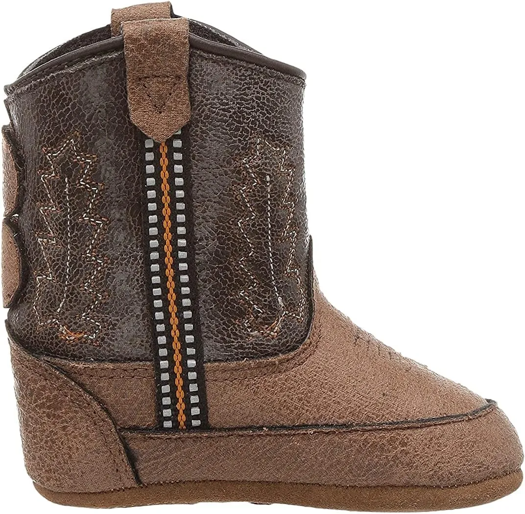 Old West Baby-Girl's Poppets Leather Boots with Velcro Closure