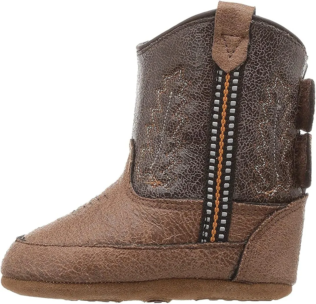 Old West Baby-Girl's Poppets Leather Boots with Velcro Closure