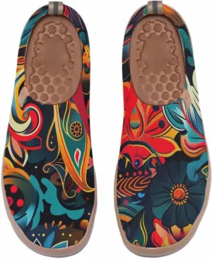 Onehorse Women's Casual Travel Shoes Paisley Painted Breathable Sock Slip-Ons Loafers Knit Tennis Sneakers