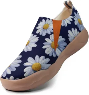 Onehorse Women's Slip Ons Lightweight Sneakers Walking Casual Loafers Comfortable Flowers Painted Travel Shoes