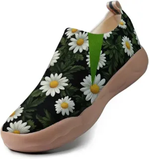 Onehorse Women's Slip Ons Lightweight Sneakers Walking Casual Loafers Comfortable Flowers Painted Travel Shoes
