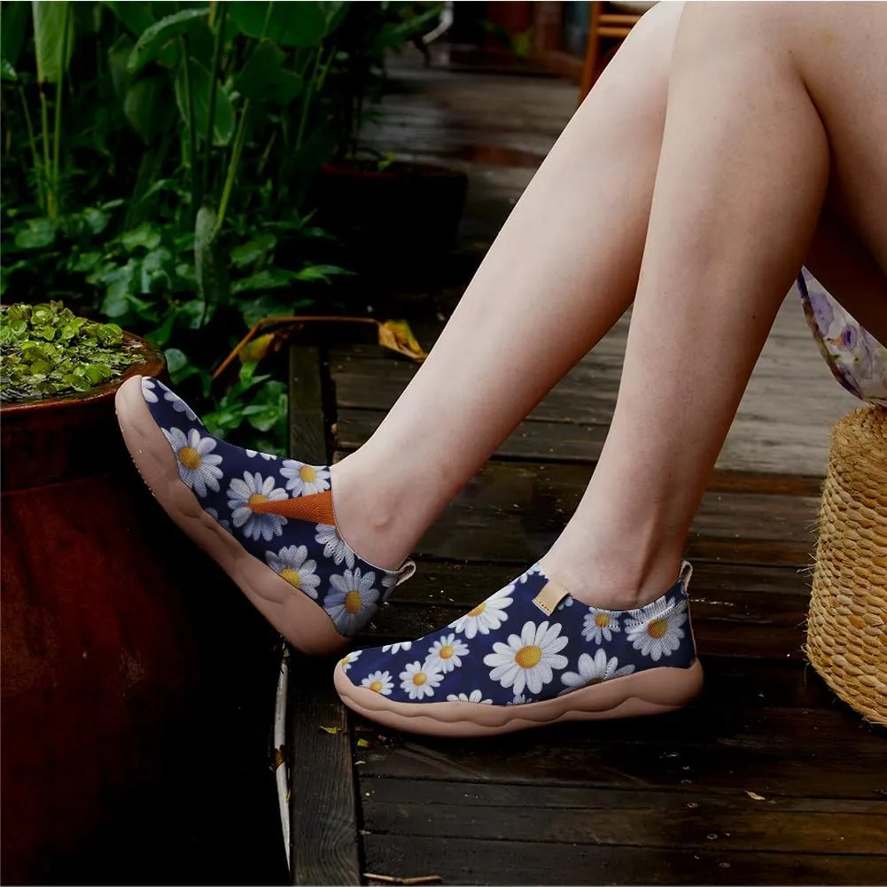 Onehorse Women's Slip Ons Lightweight Sneakers Walking Casual Loafers Comfortable Flowers Painted Travel Shoes