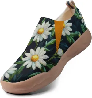 Onehorse Women's Slip Ons Lightweight Sneakers Walking Casual Loafers Comfortable Flowers Painted Travel Shoes