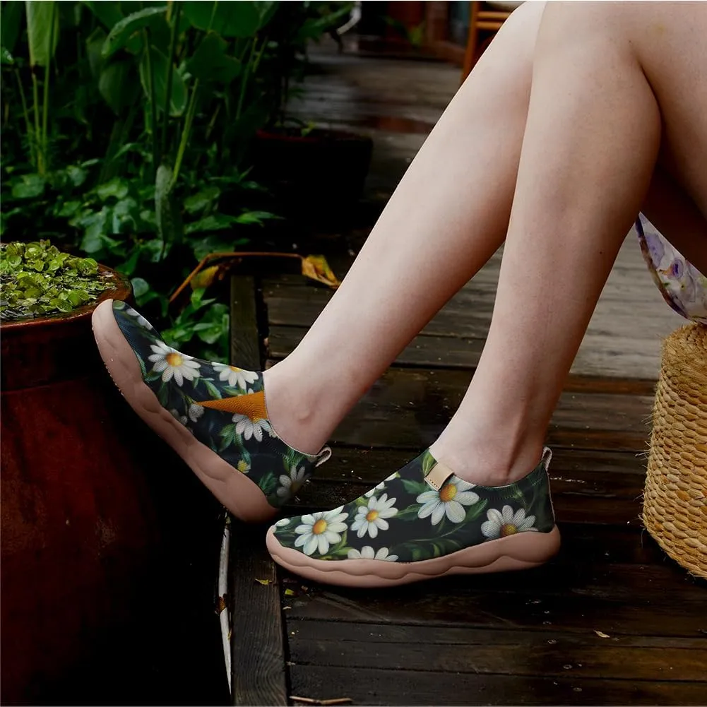 Onehorse Women's Slip Ons Lightweight Sneakers Walking Casual Loafers Comfortable Flowers Painted Travel Shoes