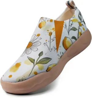 Onehorse Women's Slip Ons Lightweight Sneakers Walking Casual Loafers Comfortable Flowers Painted Travel Shoes