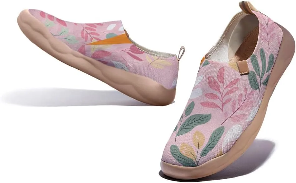 Onehorse Women's Slip-Ons Loafers Flowers Artistic Shoes Lightweight Comfortable Casual Travel Footwear