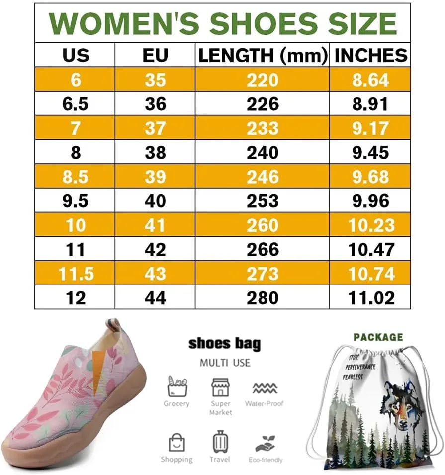 Onehorse Women's Slip-Ons Loafers Flowers Artistic Shoes Lightweight Comfortable Casual Travel Footwear
