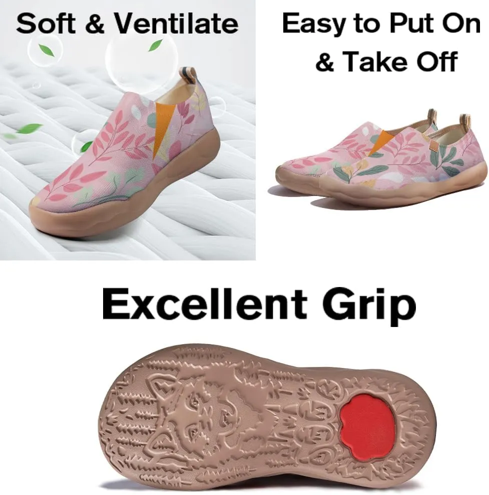Onehorse Women's Slip-Ons Loafers Flowers Artistic Shoes Lightweight Comfortable Casual Travel Footwear