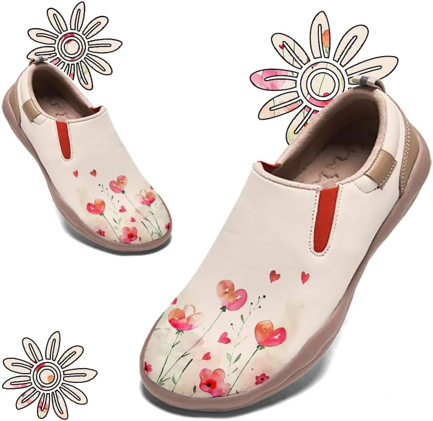 Onehorse Women's Slip-Ons Loafers Painted Travel Shoes Microfiber Leather Chinese Style Fashion Sneakers
