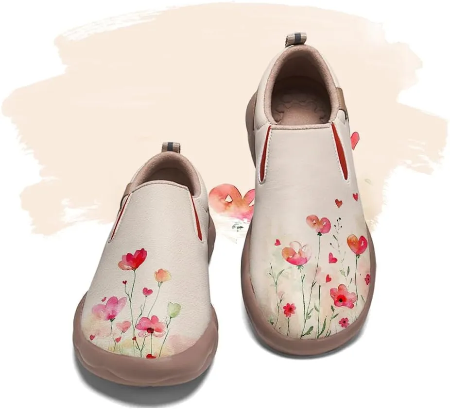 Onehorse Women's Slip-Ons Loafers Painted Travel Shoes Microfiber Leather Chinese Style Fashion Sneakers