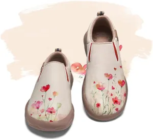 Onehorse Women's Slip-Ons Loafers Painted Travel Shoes Microfiber Leather Chinese Style Fashion Sneakers