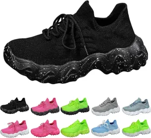 Ortho Pro Shoes for Women Wide Width Mesh Lace Lightweight Low-Cut Sneakers Comfortable Ankle Socks Non Slip Walking Sneakers Mesh Orthopedic Breathable Shoes