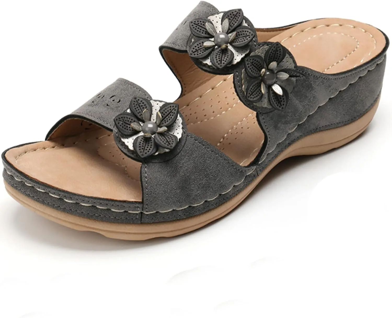 Orthopedic Summer Slides for Women with Arch Support Comfortable Walking Shoes Lightweight Adjustable Straps Beach Casual Outdoor Recovery Sandals