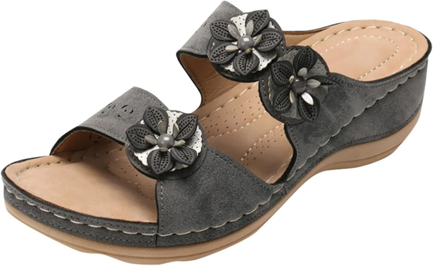 Orthopedic Summer Slides for Women with Arch Support Comfortable Walking Shoes Lightweight Adjustable Straps Beach Casual Outdoor Recovery Sandals