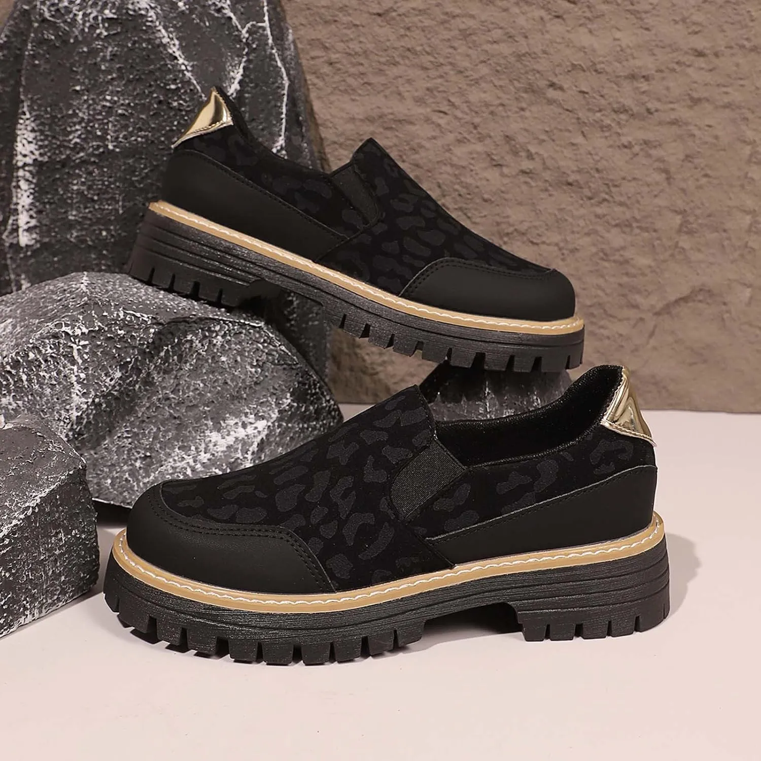 Platform Loafers for Women Comfort Slip-Ons Loafer Business Work Shoes Chunky Penny Loafers Moccasins Comfy Shoes