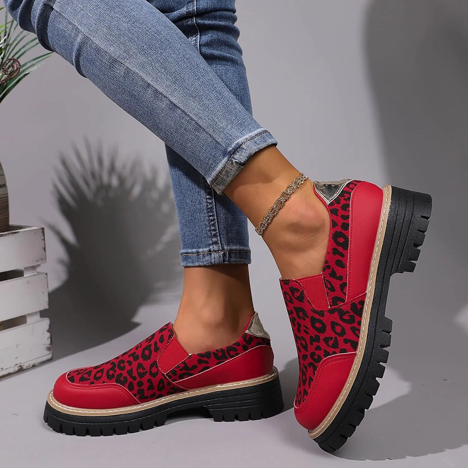Platform Loafers for Women Comfort Slip-Ons Loafer Business Work Shoes Chunky Penny Loafers Moccasins Comfy Shoes