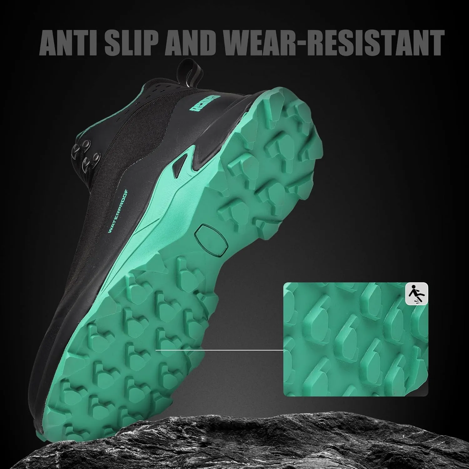 R CORD Women’s Waterproof Hiking Shoes Lightweight Comfortable Hiking Boots For Women Non-slip Outdoor Walking Camping Trekking Trail Shoes For All Seasons