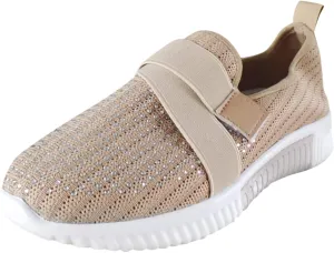 Rhinestone Sneakers for Women Outdoor Casual Fitness Shoes Breathable Slip On Arch Support Walking Shoes