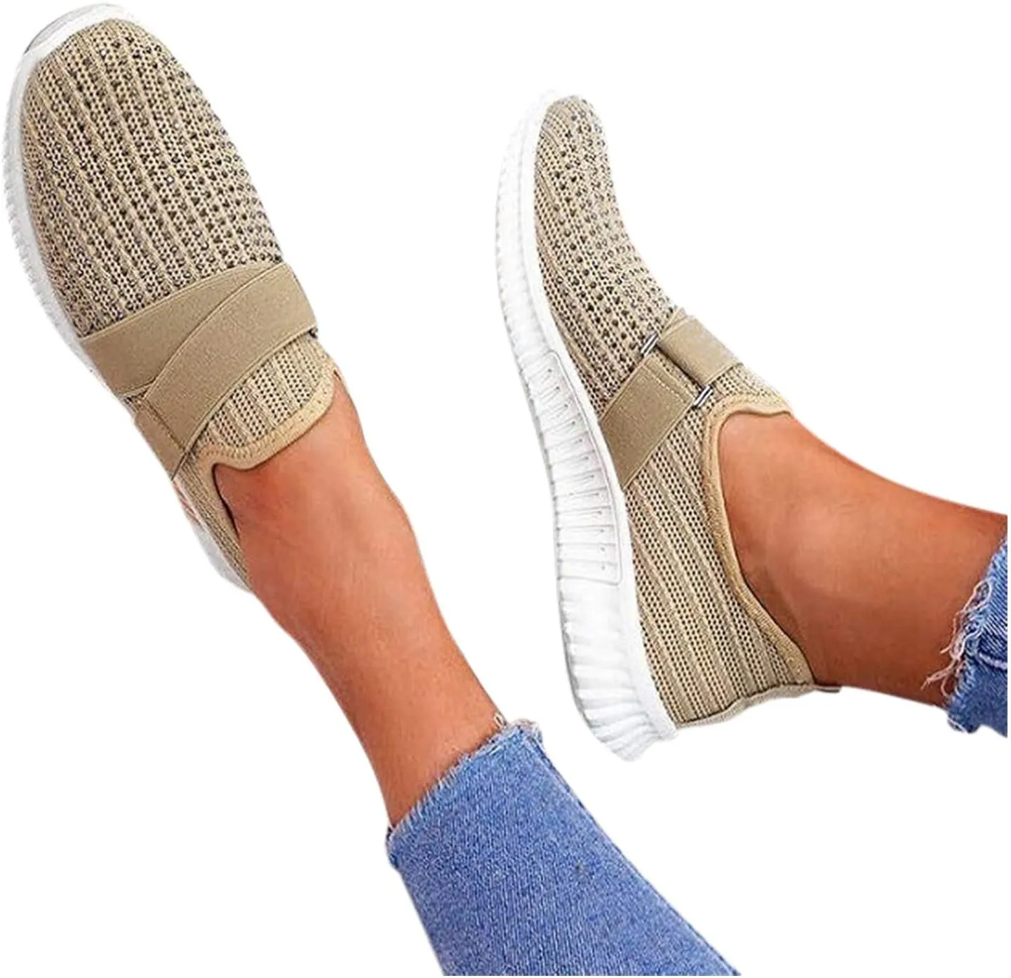 Rhinestone Sneakers for Women Outdoor Casual Fitness Shoes Breathable Slip On Arch Support Walking Shoes