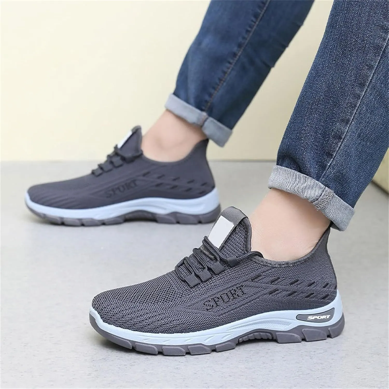 Running Shoes for Women Men Slip On Mesh Lightweight Breathable Trainers Casual Shoes Gym Tennis Athletic Mesh Sneakers Comfortable Soft Sole Workout Shoe Non Slip Sneaker