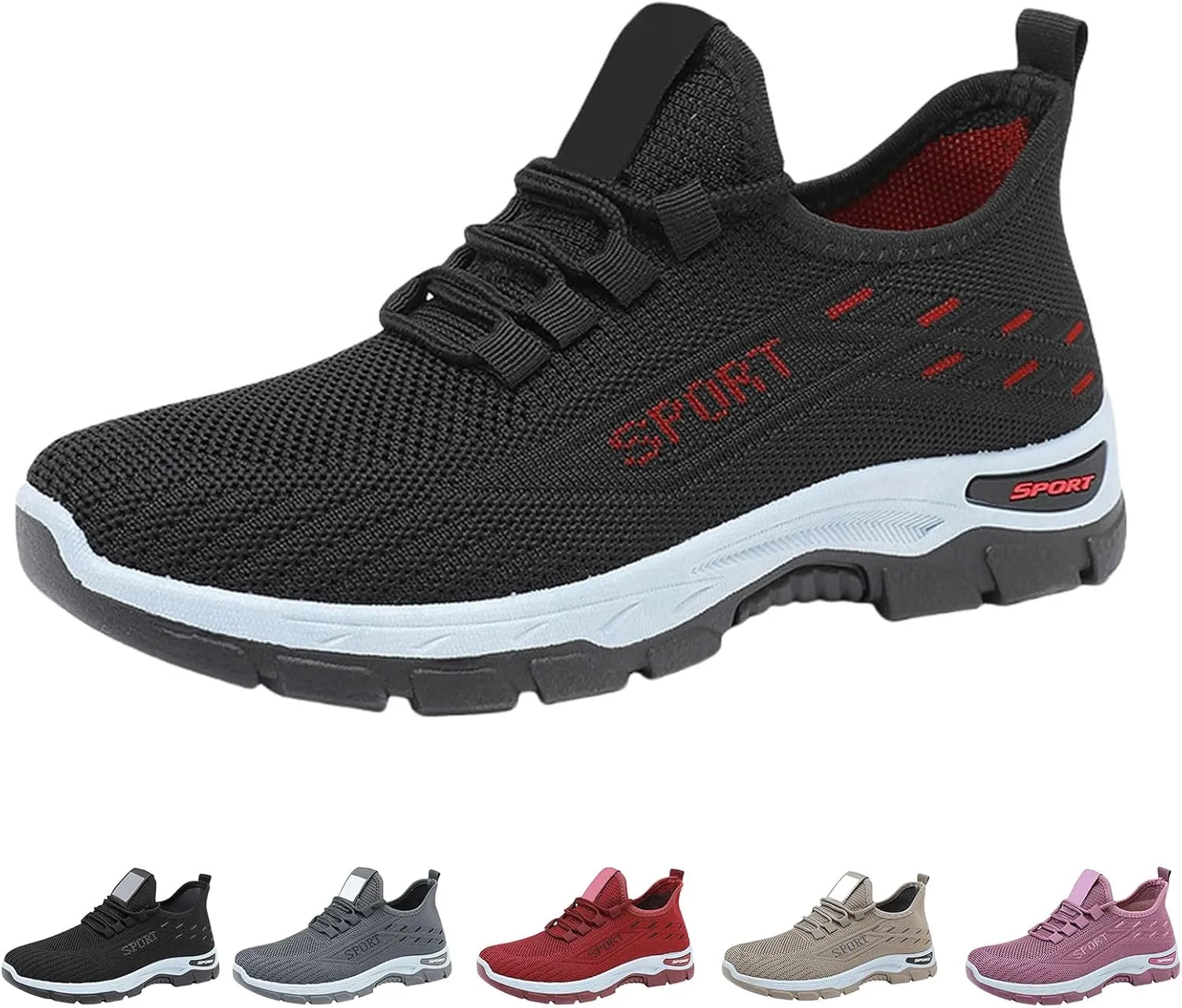 Running Shoes for Women Men Slip On Mesh Lightweight Breathable Trainers Casual Shoes Gym Tennis Athletic Mesh Sneakers Comfortable Soft Sole Workout Shoe Non Slip Sneaker