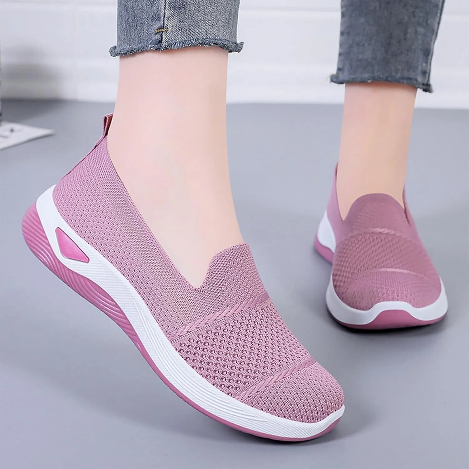 Running Shoes for Women Slip On Versatile Casual Sneakers Comfort Lightweight Sock Shoes Breathable Mesh Shoes