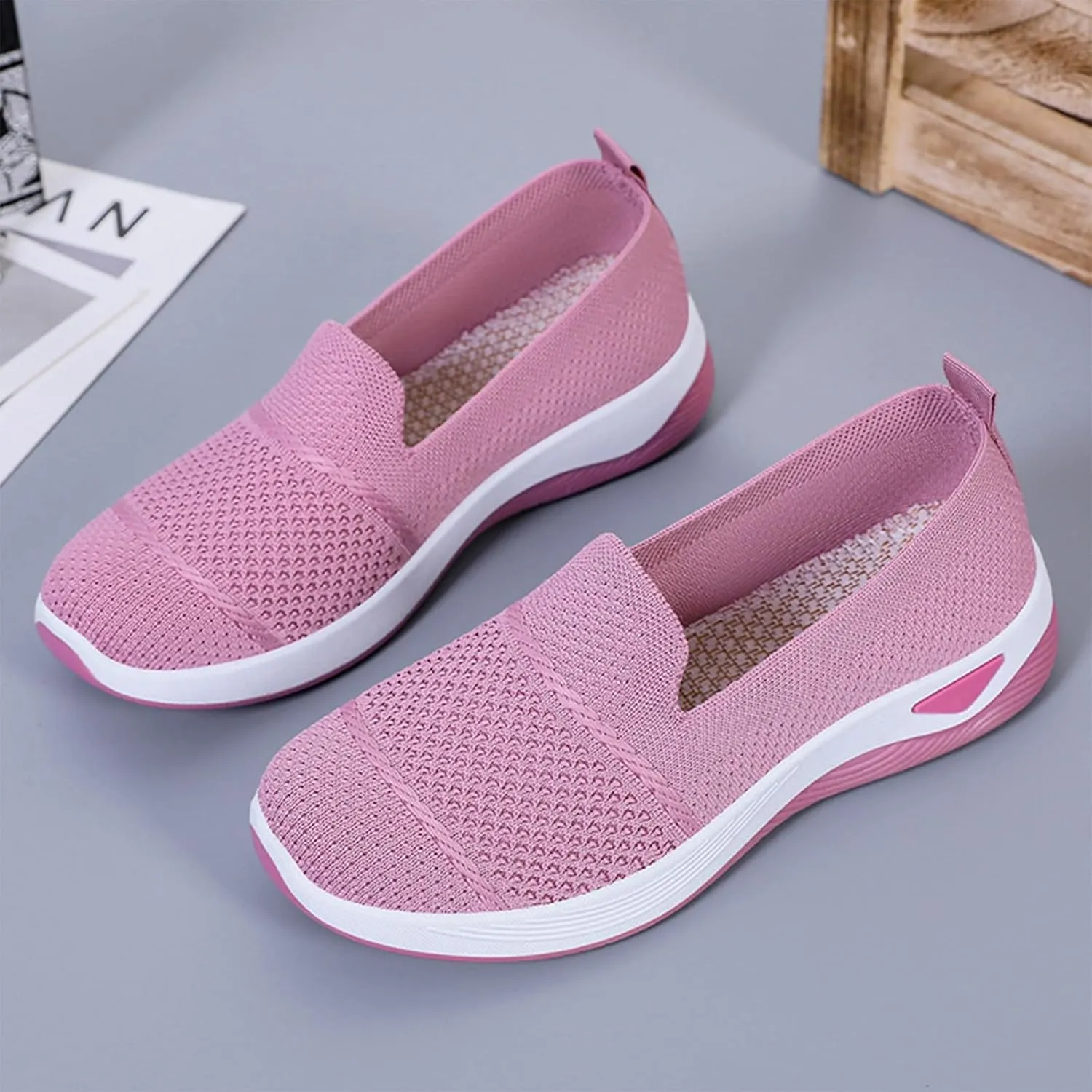 Running Shoes for Women Slip On Versatile Casual Sneakers Comfort Lightweight Sock Shoes Breathable Mesh Shoes