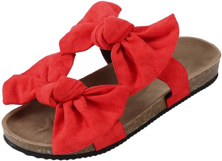Sandals for Women Flat,Women's 2020 Bow Knot Comfy Platform Sandal Shoes Summer Beach Travel Fashion Slipper Flip Flops