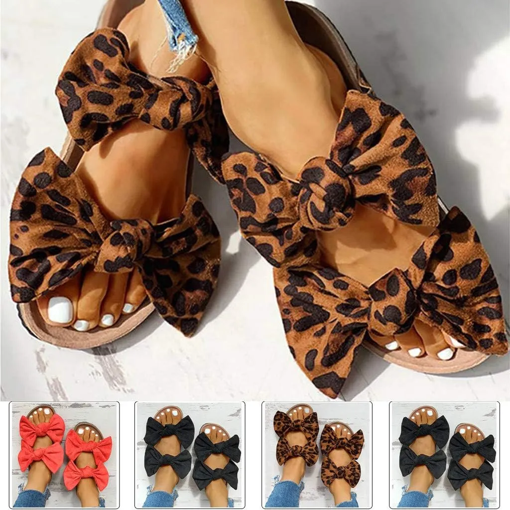Sandals for Women Flat,Women's 2020 Bow Knot Comfy Platform Sandal Shoes Summer Beach Travel Fashion Slipper Flip Flops