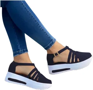 Sandals Women Causal Summer 2023 Peep Toe Platform Sandals Wedges Ankle Buckle Shoes Ladies Flip Flops Sandals