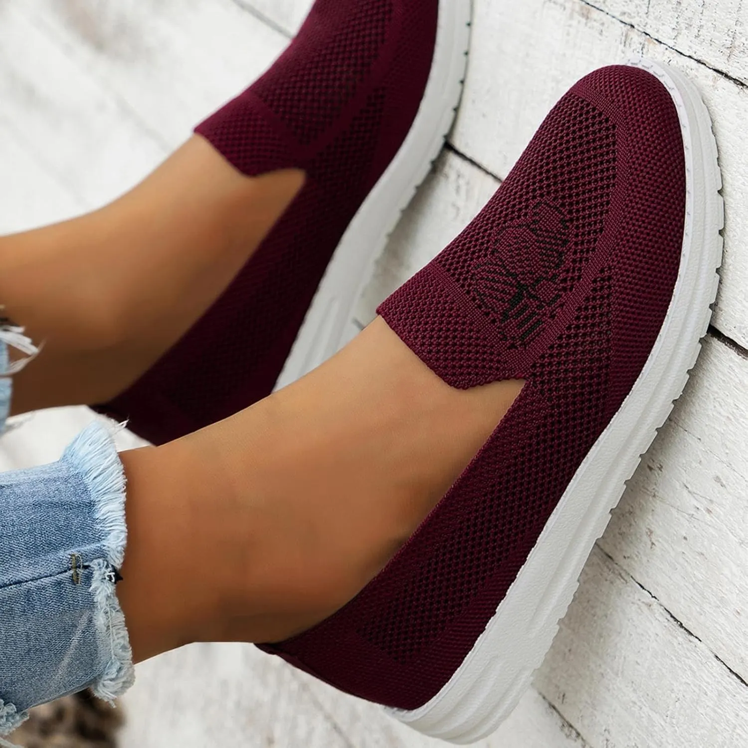 SBGMoSJ Women Sneakers Size 10 Slip On Women's Athletic Shoes 9 Wide Sneakers Women Trendy Fashion Walking Sneakers for Women Wide Toe Walking Shoes Women