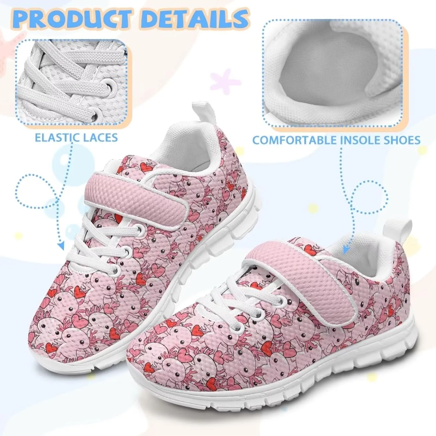 Shoes for Little Girls Road Running Shoes Lightweight Outdoor Walking Shoes Mesh Tennis Sneakers