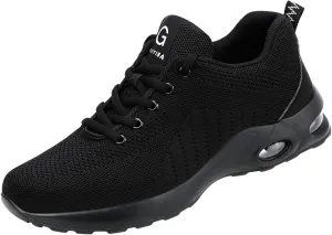 Shoes for Men Steel Cushion Trainers Toe Women Air Shoes Sneakers Work Women's Women Fashion Casual Shoes (Black, 11.5)