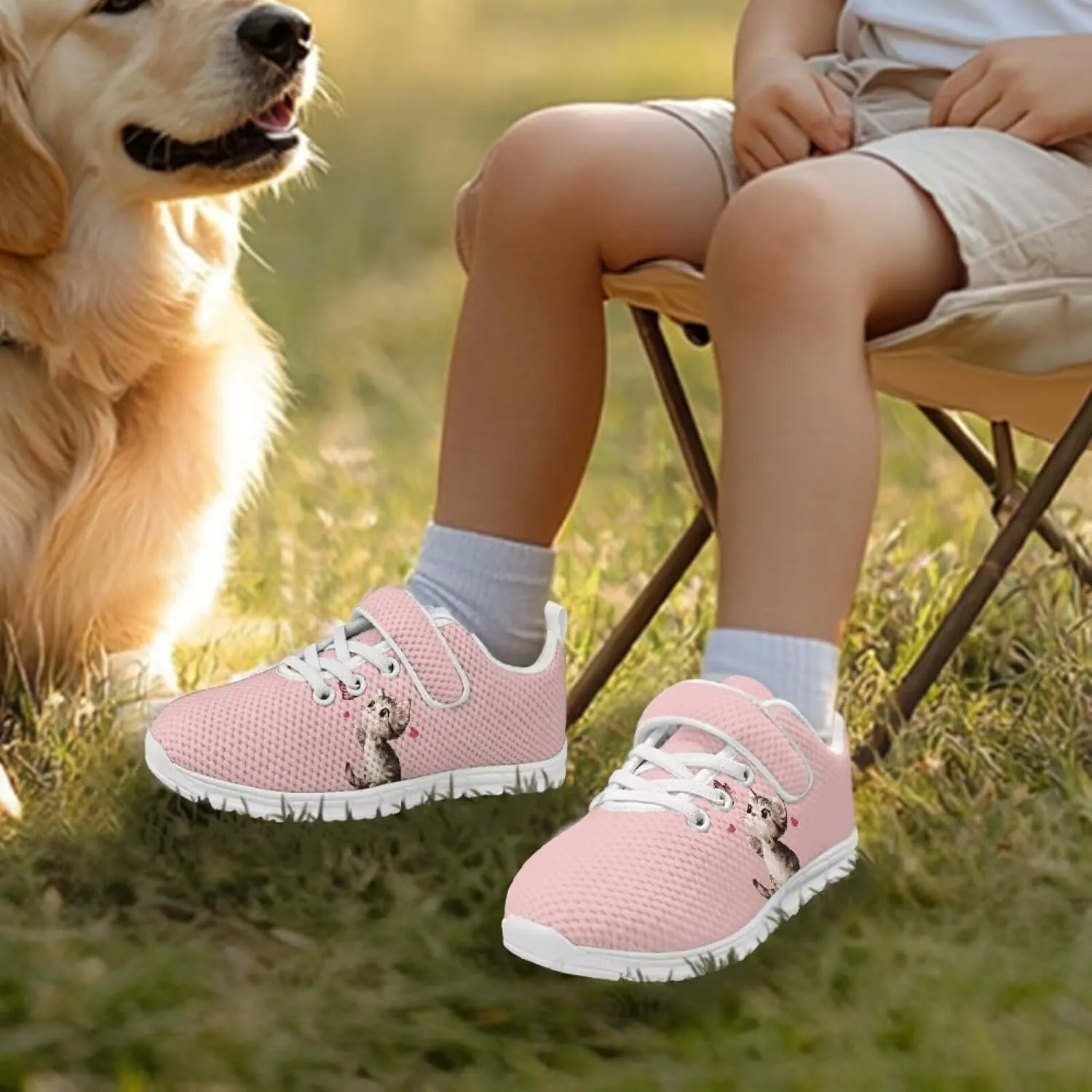 Showudesigns Athletic Tennis Shoes for Girls Kids Active Sip On Sneakers Running Gym Shoes