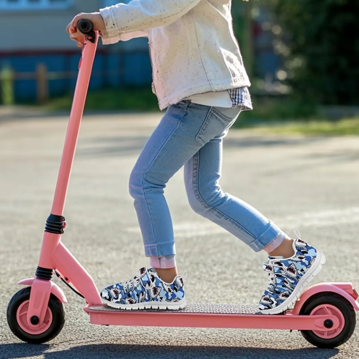 Showudesigns Athletic Tennis Shoes for Girls Kids Active Sip On Sneakers Running Gym Shoes