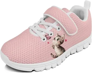 Showudesigns Athletic Tennis Shoes for Girls Kids Active Sip On Sneakers Running Gym Shoes