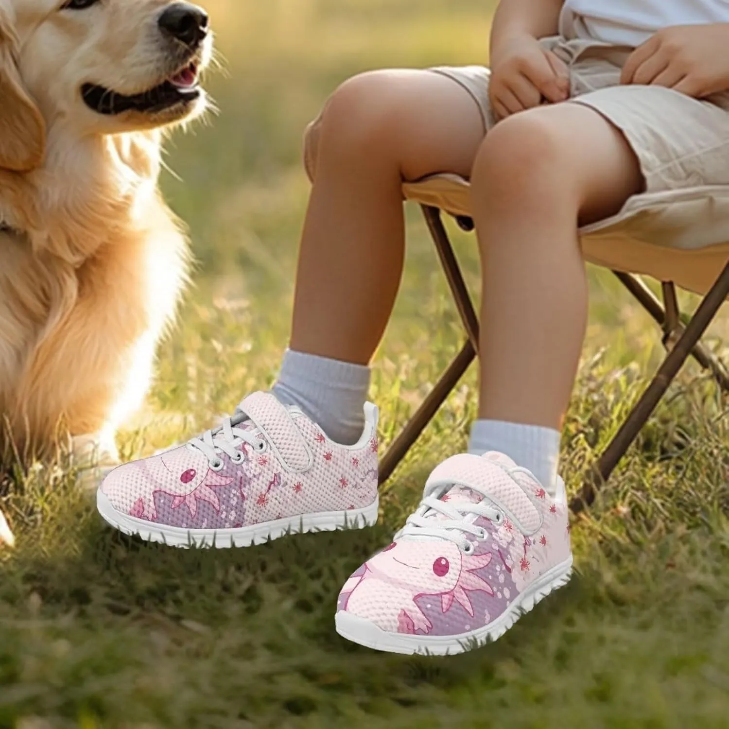 Showudesigns Athletic Tennis Shoes for Girls Kids Active Sip On Sneakers Running Gym Shoes