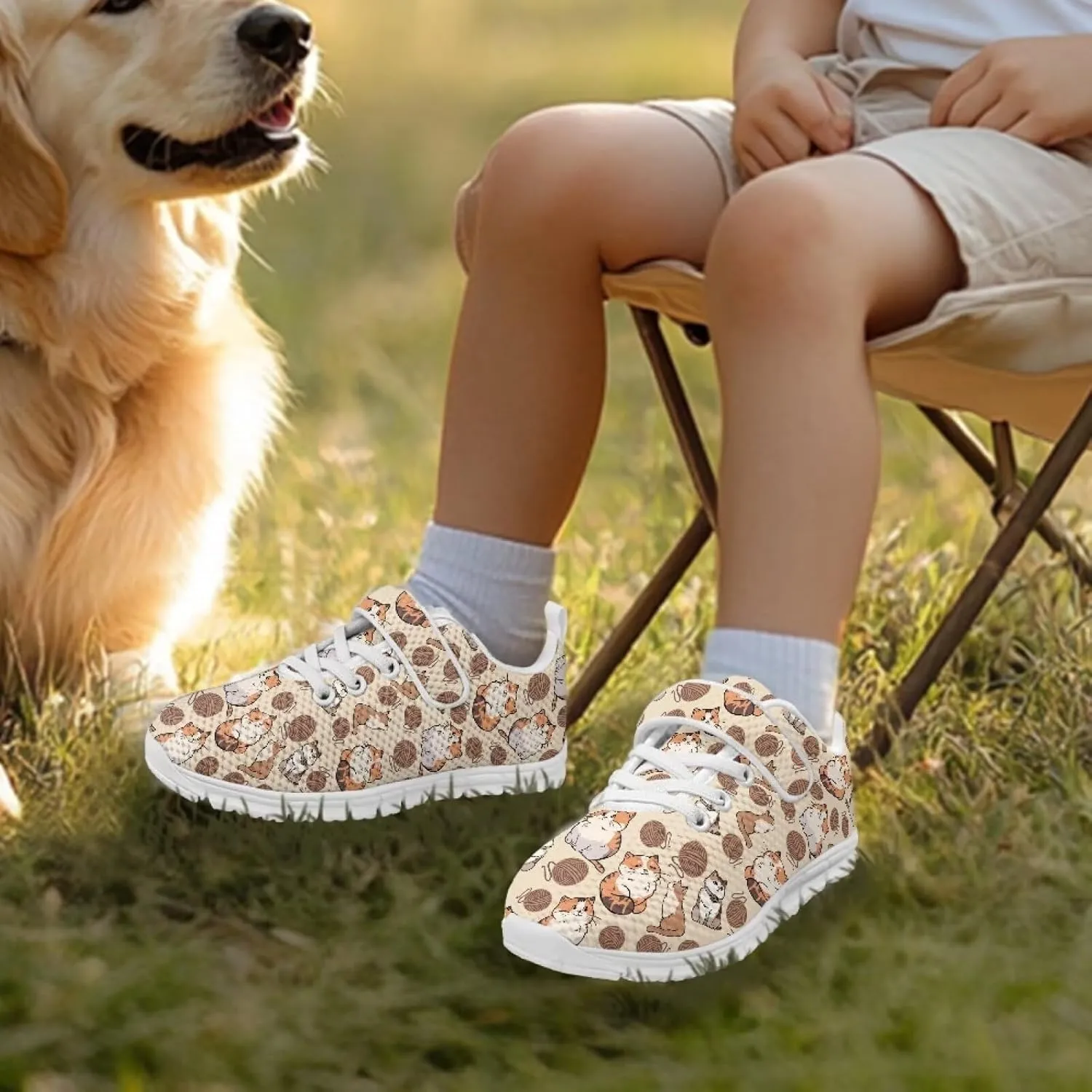Showudesigns Athletic Tennis Shoes for Girls Kids Active Sip On Sneakers Running Gym Shoes