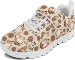 Showudesigns Athletic Tennis Shoes for Girls Kids Active Sip On Sneakers Running Gym Shoes