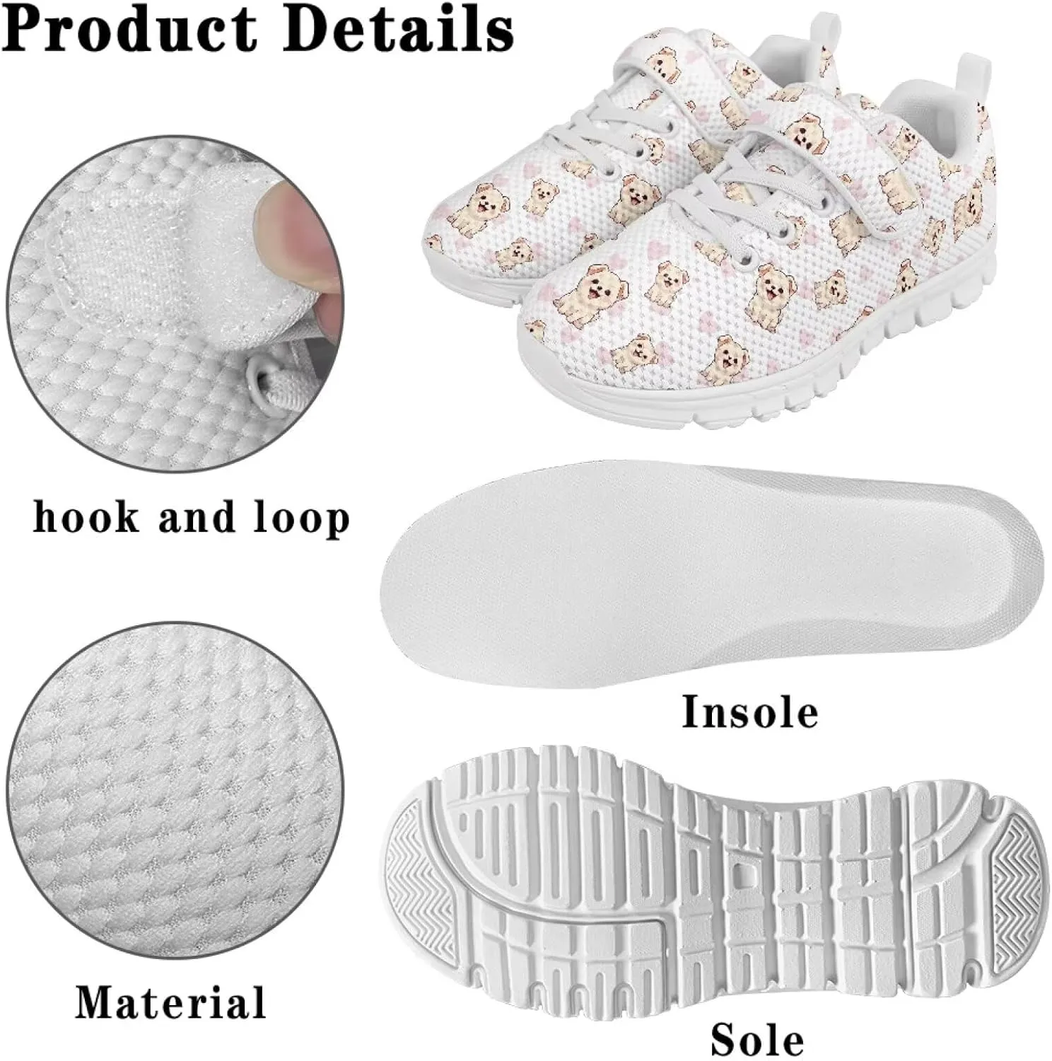 Showudesigns School Running Shoes Girls Boys Active Sneakers Kids Slip On Tennis Shoes